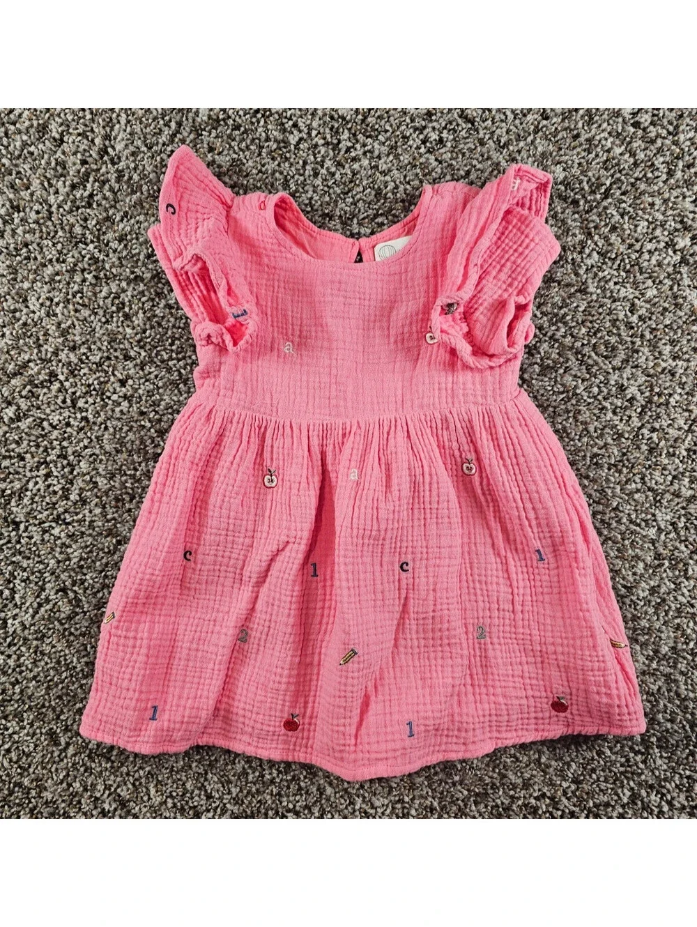 Adventurewear 360 Girls Sz 3T Dress Alphabet ABC Embroidered School Pink